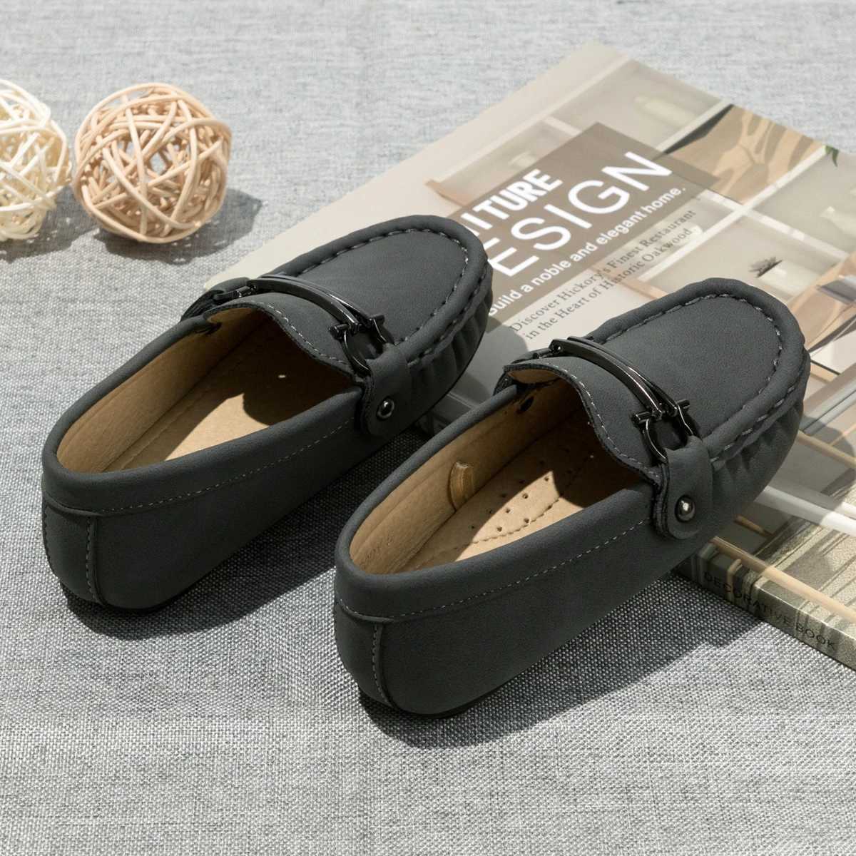 Meckior new childrens shoes boys and girls dress shoes breathable brown 4 seasons casual childrens boys and girls flat shoes M250103