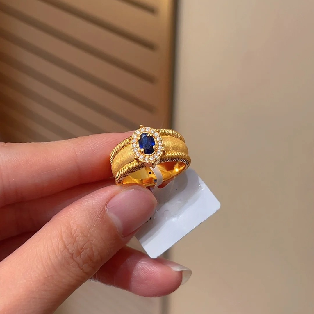 Vintage Jewelry Weddi Ris Designer Elegant 18k Gold Fill Oval Cut Dove Egg Sapphire CZ Diamond Court Party Women Fashion Accessories Eternity Open Eag