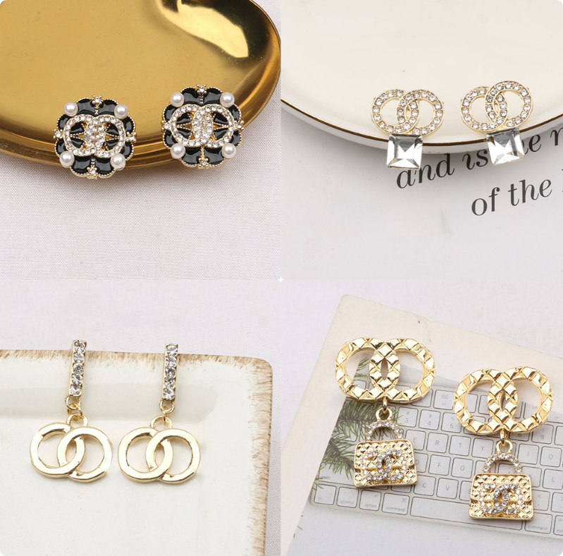 Fashion Designer Earrings Women Letter Ear Stud Crystal Rhinestone Pearl Earring Wedding Party Jewerlry 20style