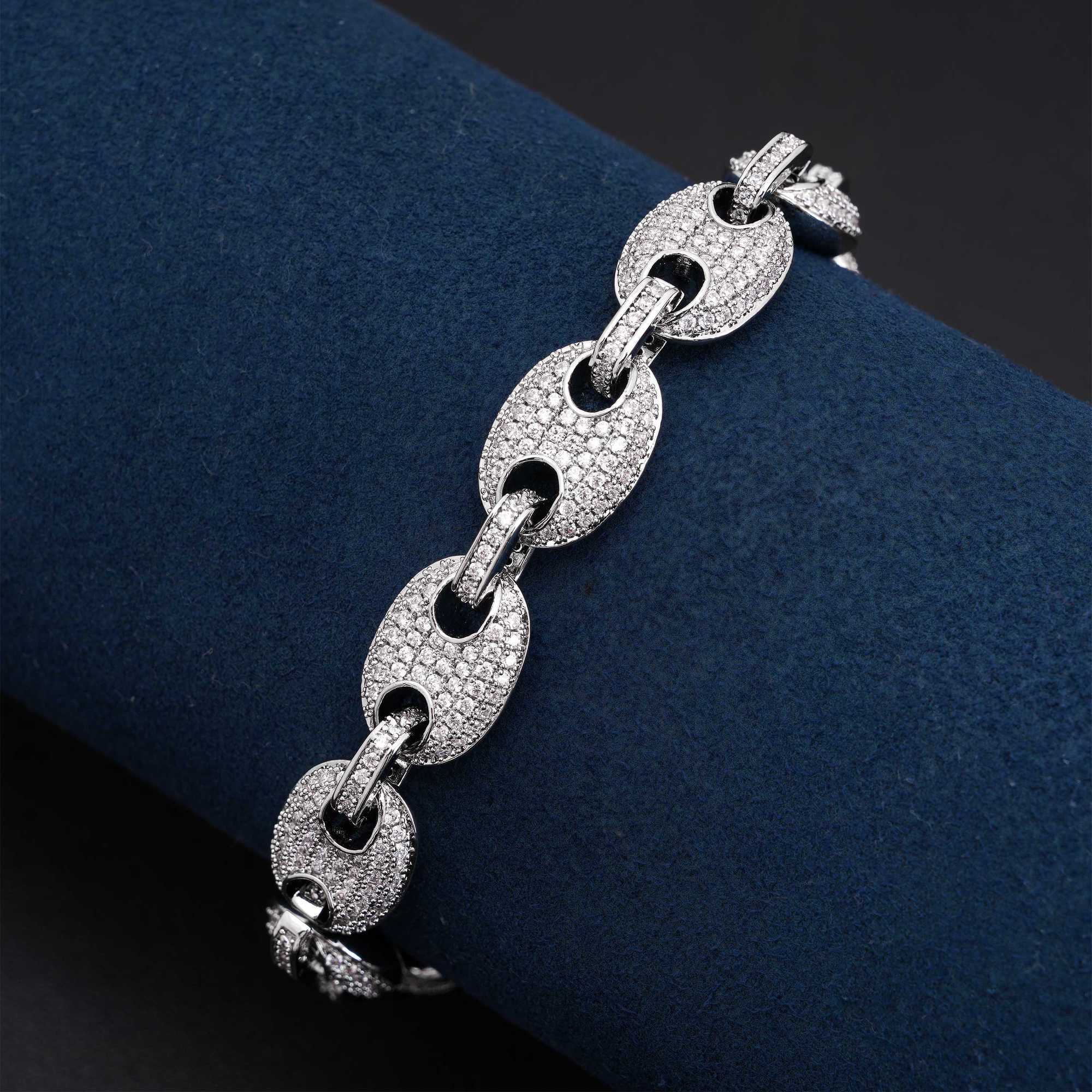 Fine jewelry mens women fashion pass tester s sterg sier with d color vvs moissanite dia cuban bracelet