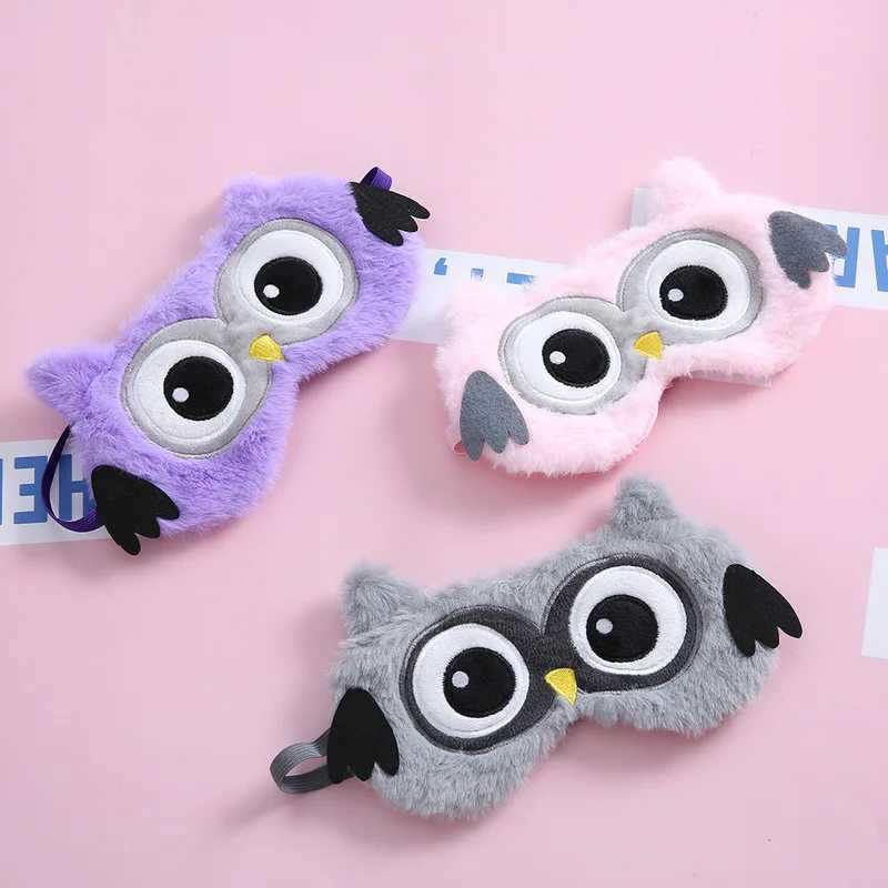Hot Soft Silk Owl Toy Eye Mask Sleeping Mask P Eye Shade Cover 3D Cartoon Eyeshade Relax Sleep MaskXJ250103