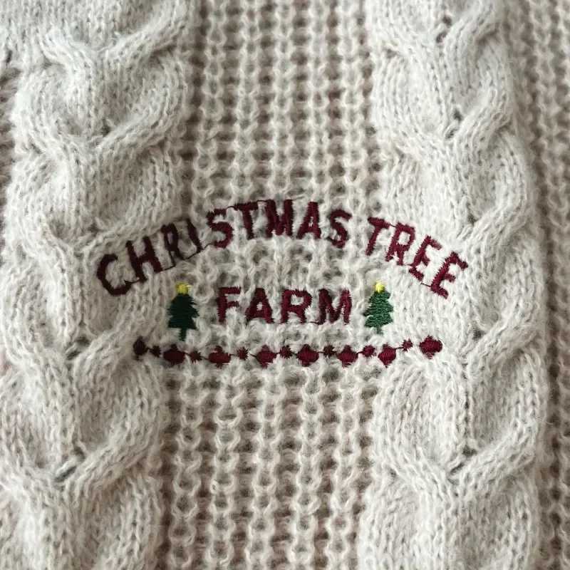 Christmas tree womens cardigan wool sweater autumn and winter knitted cardigan wool sweater with star embroidery holiday sweater folk top Christmas gi