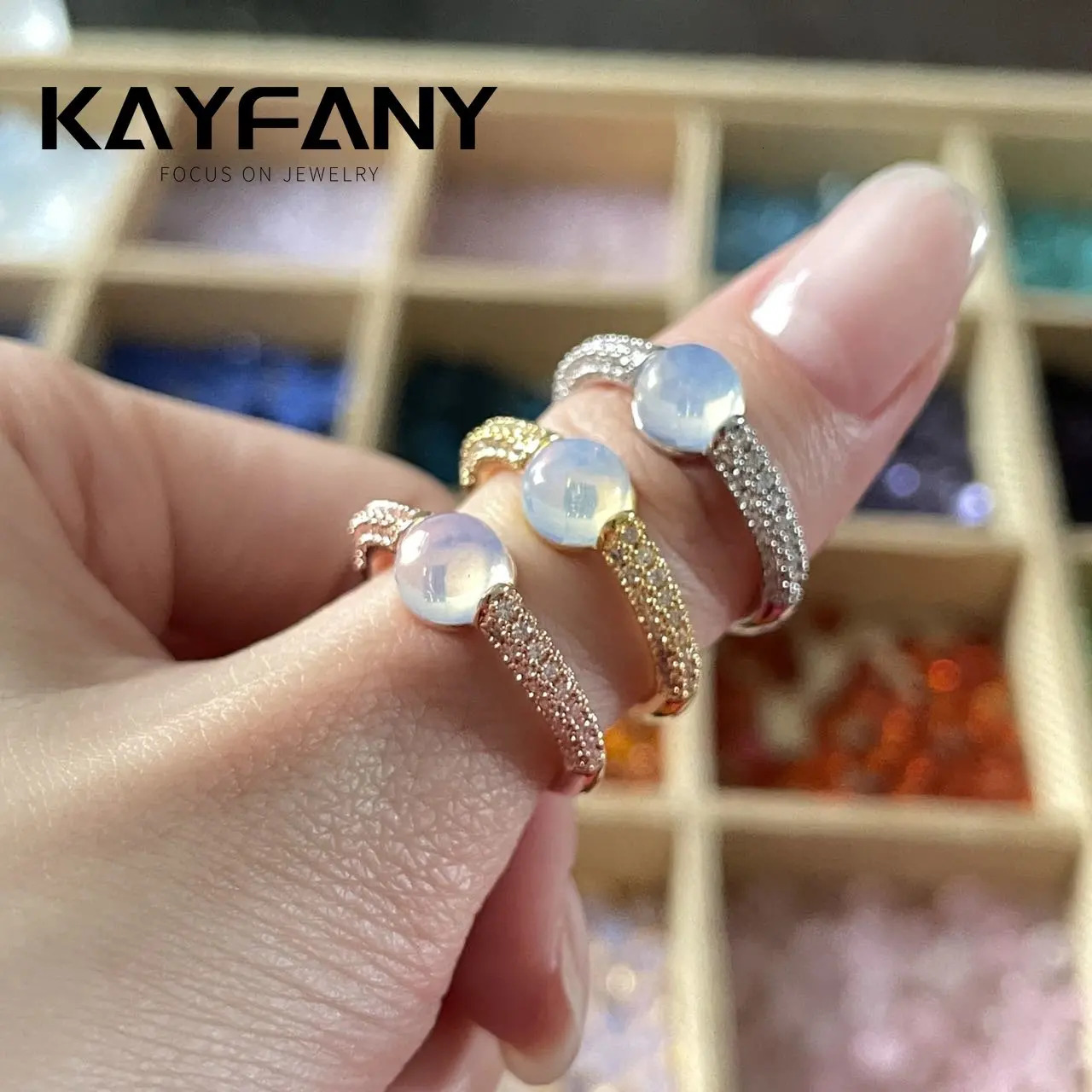Classic ring with 33 colors and 6mm round candy style inlaid with transparent zircon crystal for womens birthday gift 250102