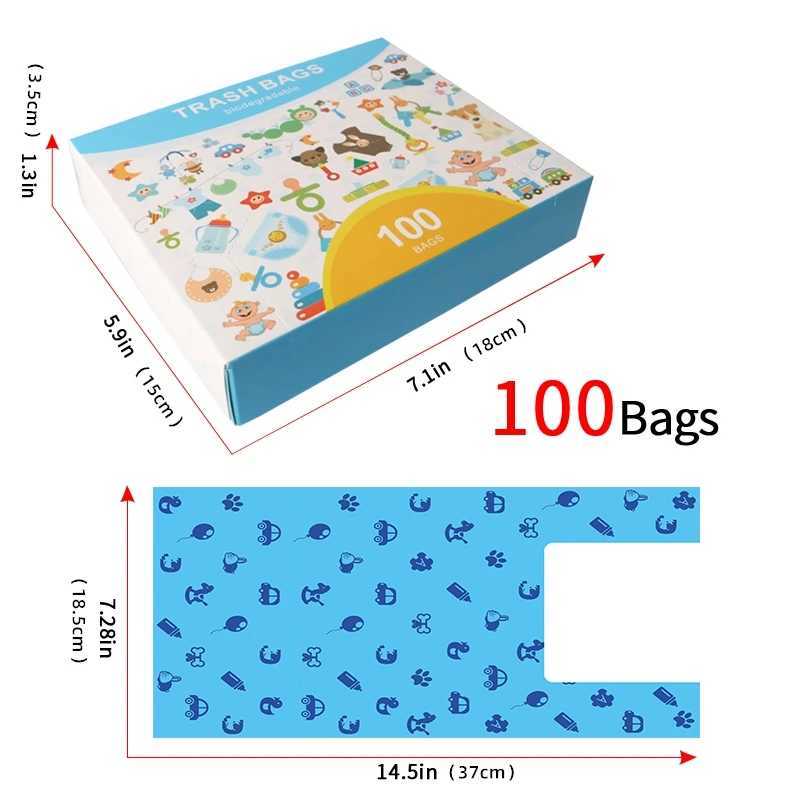 Biodegradable Dog Cat Easy Tie Handle Pet Waste Bags Doggie Poop Bags Dogs Baby Diaper Garbage Bag Car Trash bagXJ250104