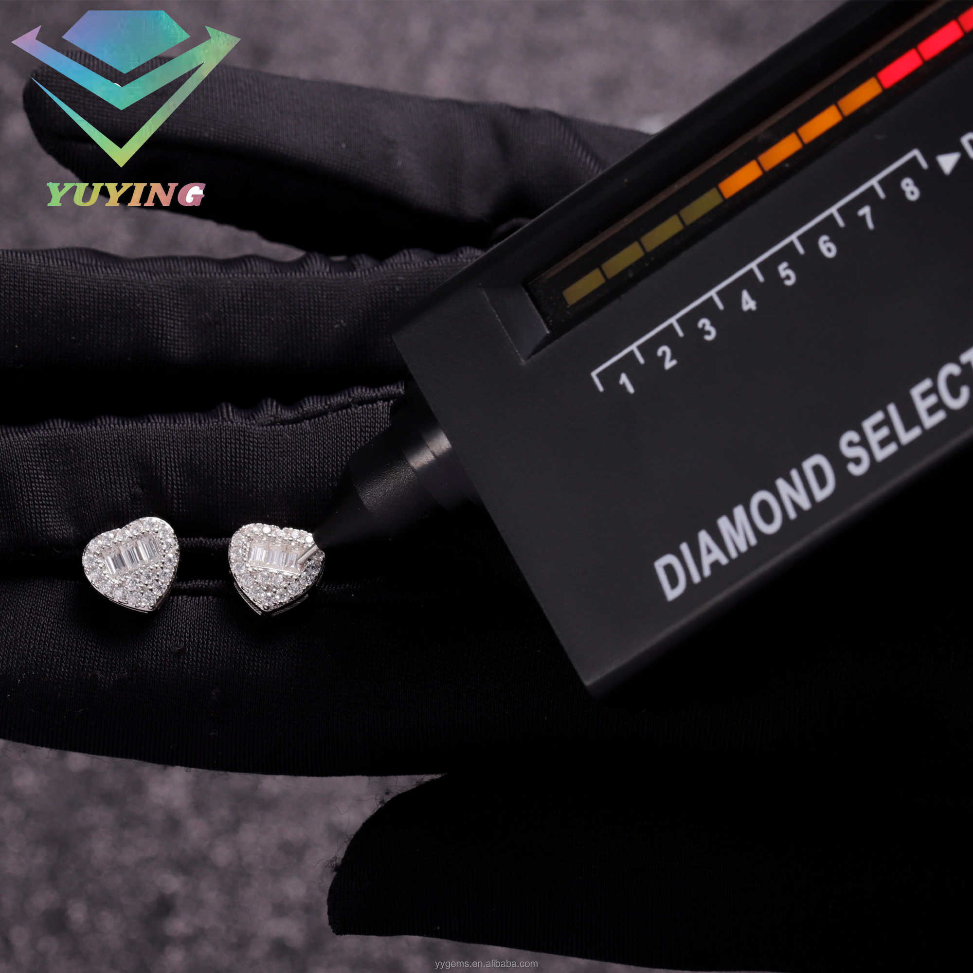 New Arrival Men Women Jewelry 925 Sterling Silver VVS Moissanite Diamond Heart Shape Earring Studs for Hip Hop Life