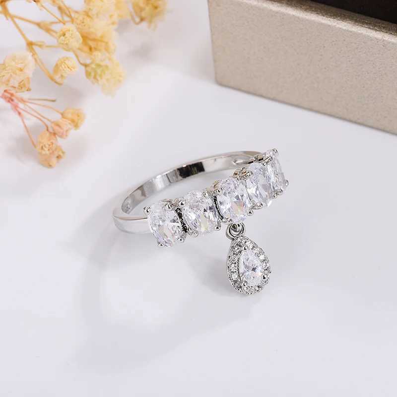 2024 New Lucky Evil Eye Ring 925 Silver Plated Ring Zircon Pendant Ladies Jewelry Fashion Luxury Ladies Ring Engagement RingXJ250104