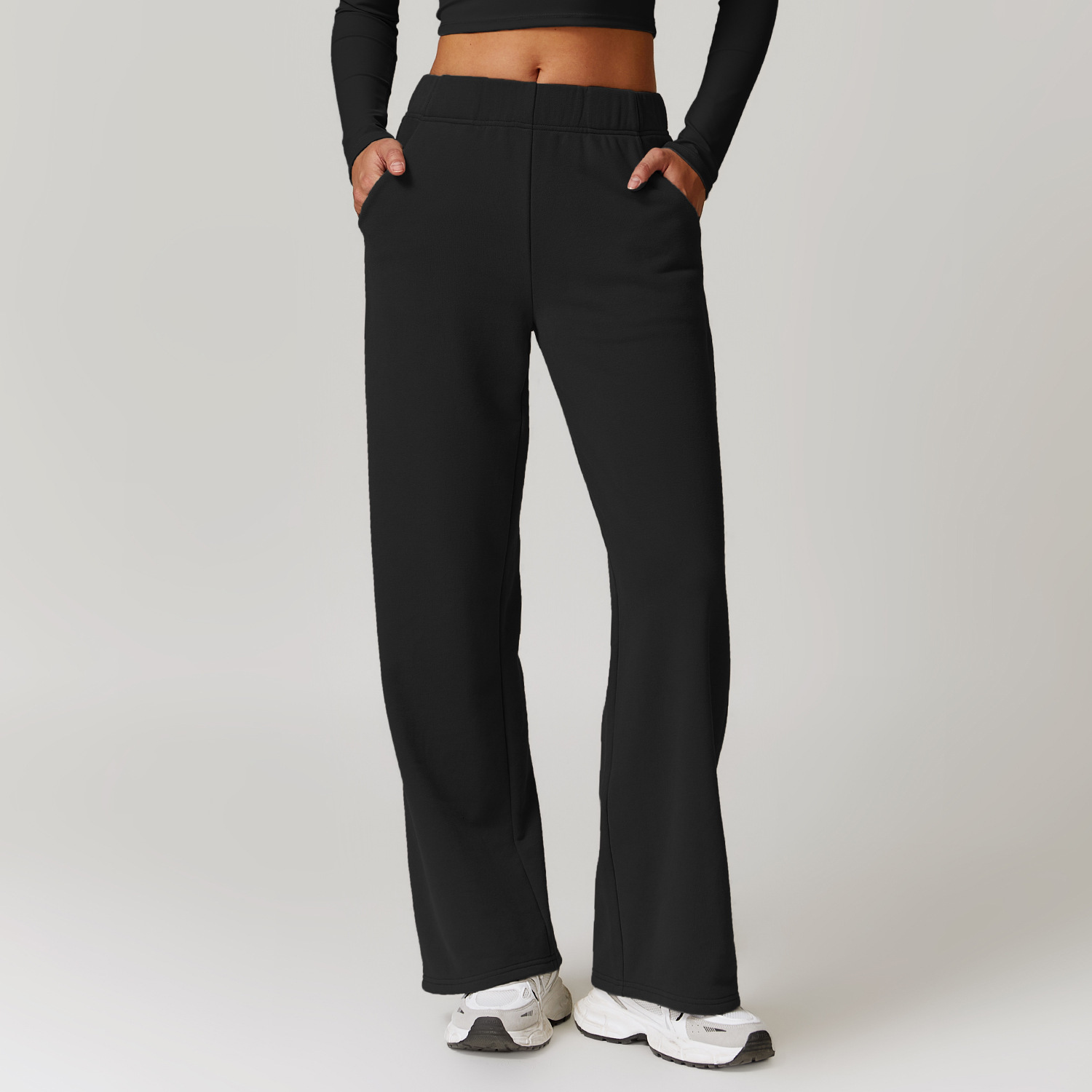 New Cotton Winter High Waist Running Women's Straight Leg Sports Casual Versatile Loose Yoga Pants