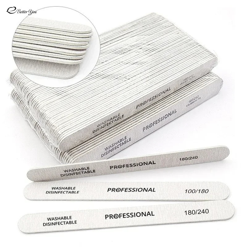 110pcs Wooden Nail File Professional Art Sanding Buffer Files 180240 Double Side For Salon Manicure Pedicure UV Gel Tips 241230