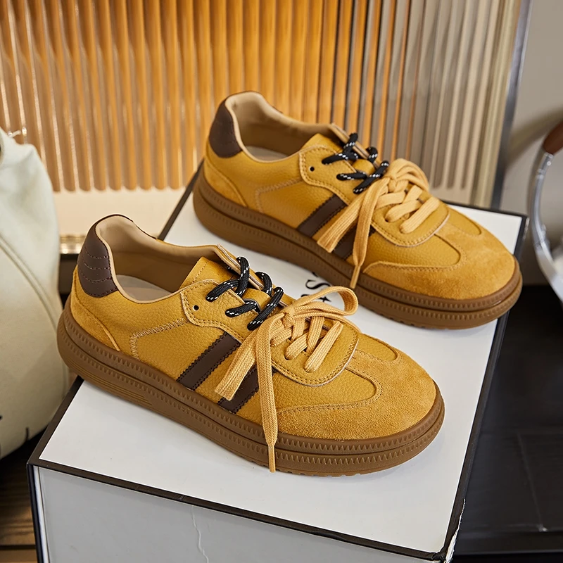 Women's German Training Shoes Non-slip Flat Sneakers Shoes Women's Color Matching Comfortable Student Shoes for Female