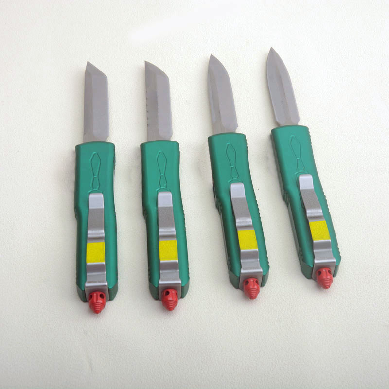 High End 7301 Tactical Knife D2 Stone Wash Blade Green Aviation Aluminum Handle Outdoor EDC Pocket Knives with Nylon Bag and Repair Tool