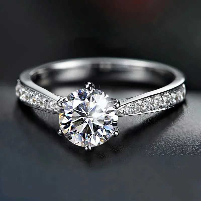 925 Sterling Silver Zircon Adjustable Engagement Rings For Women Wedding Elegant Jewelry Ladies Accories GiftsXJ250514