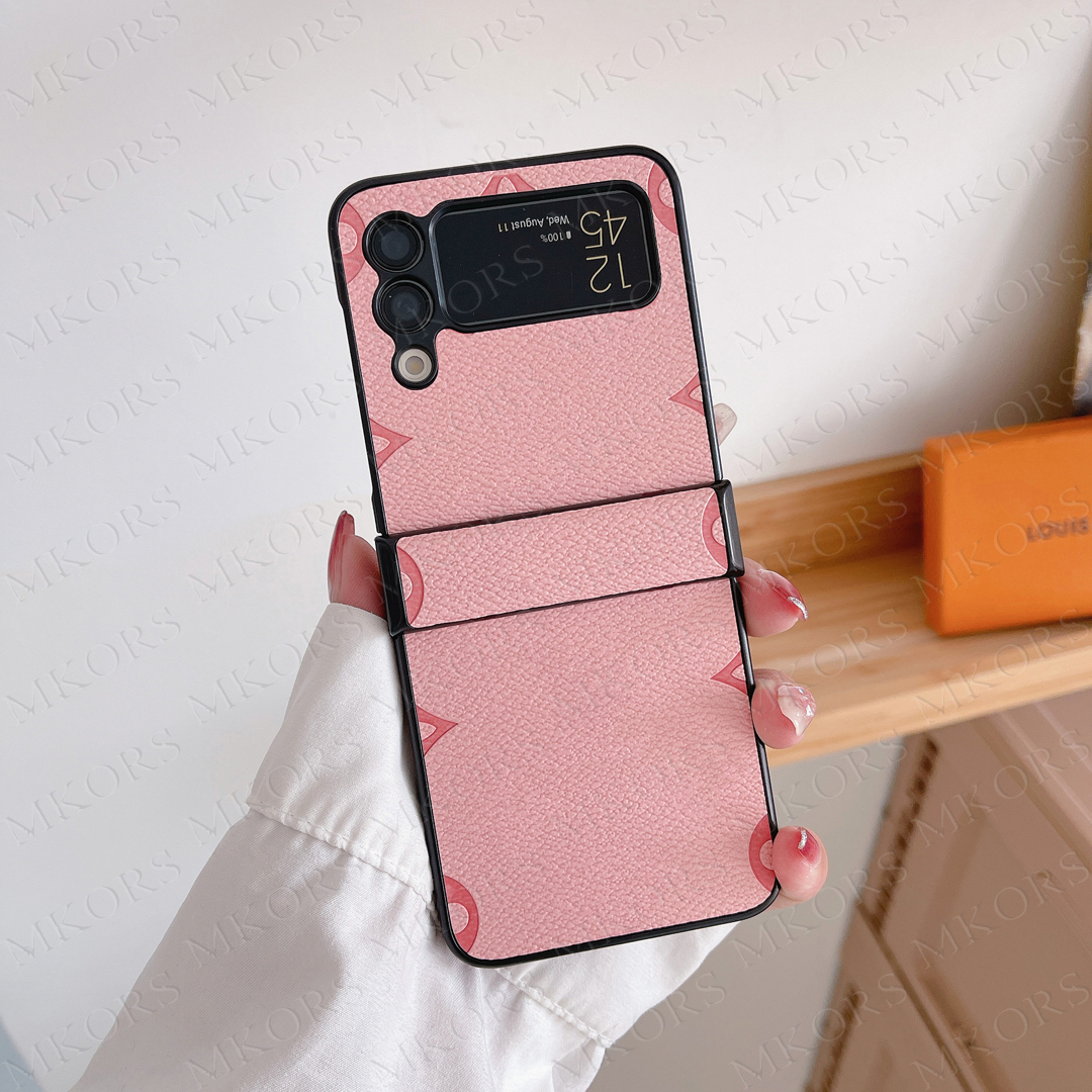 Flower imprint Phone Case for Samsung Z Flip 6 5 4 3 Vivid Color Designer Fold Collapsible Leather TPU Cover Galaxy S25 Plus S24 S23 S22 S21 S20 Ultra