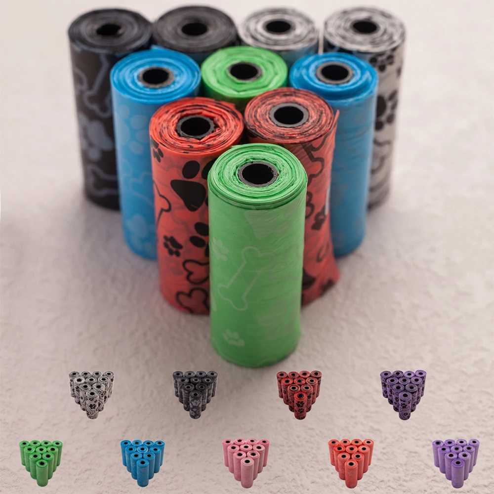 10 Rolls/Pack Printing Dog Poop Bags Leak-Proof Disposable Outdoor Clean Waste Bags for Puppy Pet Cleaning Supplies Dog ProductsXJ250104