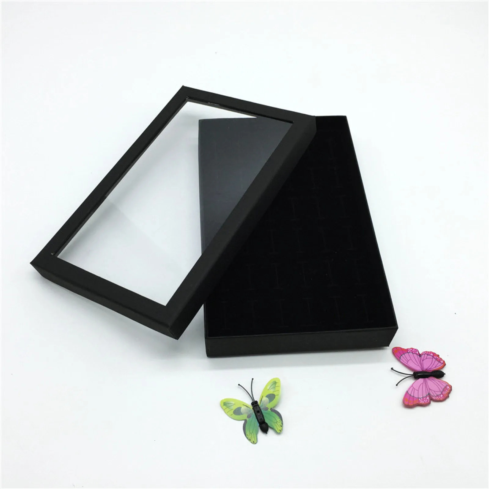 Ring Holder Display Tray Jewelry Organizer Stands For Selling Rings Earrings Show Velvet Case 36 Hole Storage Box 241225