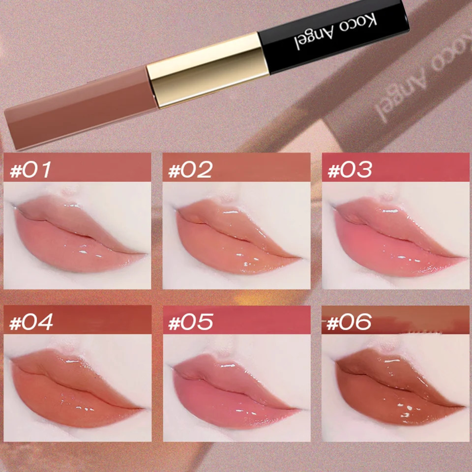 Double headed lip gloss 6 colors Matte Lipstick Waterproof Makeup Cosmetics Lip Balm Nude Lipstick Korean cosmetic 250103
