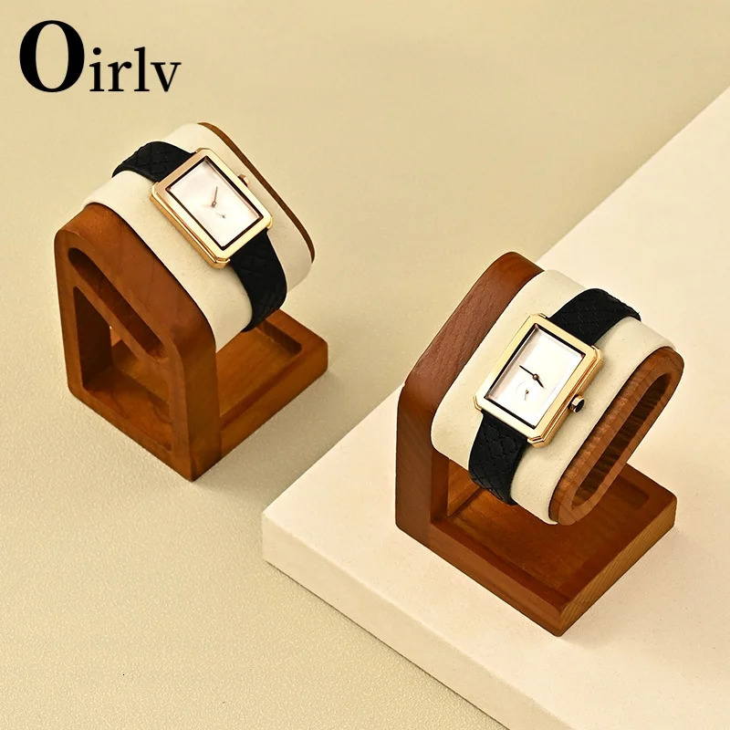 Oirlv Retro Wood Watch Bracelet Bangle Display Holder Stand Rack Retail Shop Showcase Brazaletes Jewelry Wholesale 241225