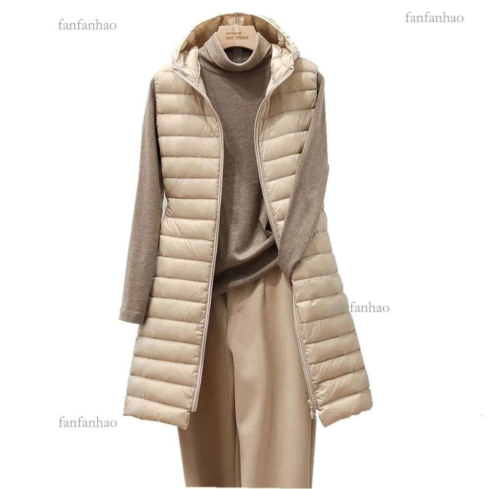 SEDUTMO Winter Plus Size 3XL Women Down Jackets Vest Long Ultra Light Duck Down Coat Autumn Puffer Waistcoat Slim Parkas ED506 210819