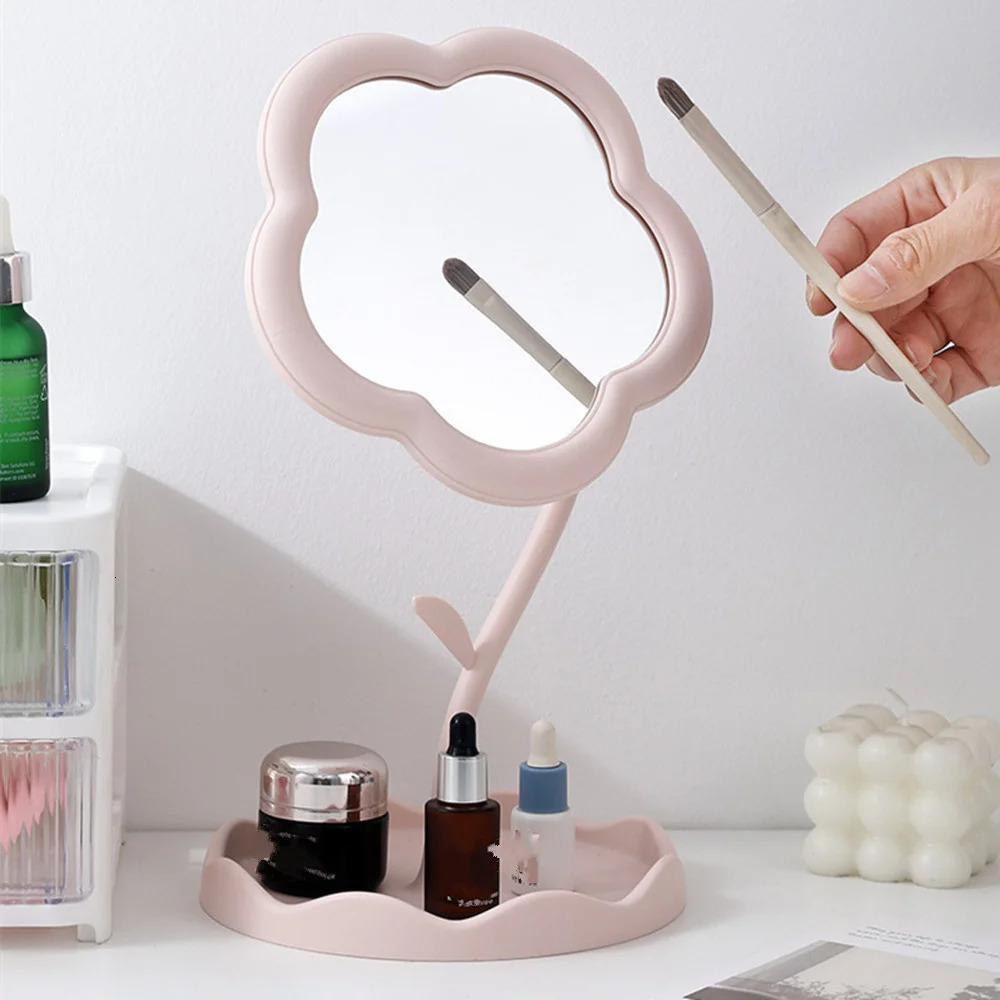 Desktop Sunflower Style Makeup Mirror For Girls Dressing Hanging Jewelry Beauty Mirror For Bedroom Dormitory Dressing Mirror 250103