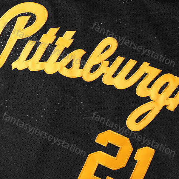 In Stock Men's Polyester 21 Black Baseball Jersey - V-Neck, Polyester, Adult Unisex, CLEMENTE Embroidered Short Sleeve Sports Top for Training, S