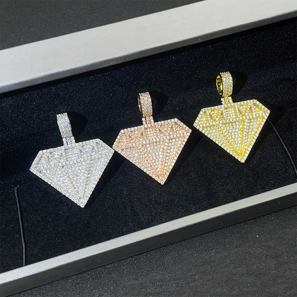 Diamonds VVS Moissanite S925 Pendant Necklace Iced Out Necklaces For Men Pass Diamonds Tester Moissanite Pendant Necklaces GRA