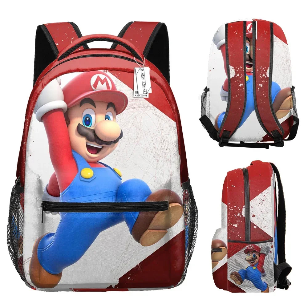 Marioed Super Mario Large Capacity School Bag Fully Printed Fashion Backpack Birthday Gift Mochila