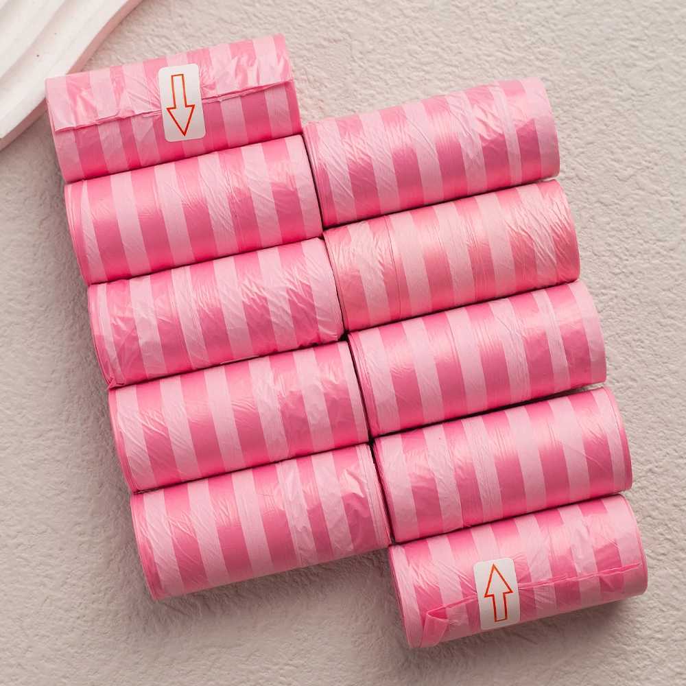 10 Rolls/Pack Pink Series Disposable Leak-Proof Dog Poop Bags Outdoor Clean Waste Bags for Puppy Products Pet Cleaning SuppliesXJ250104