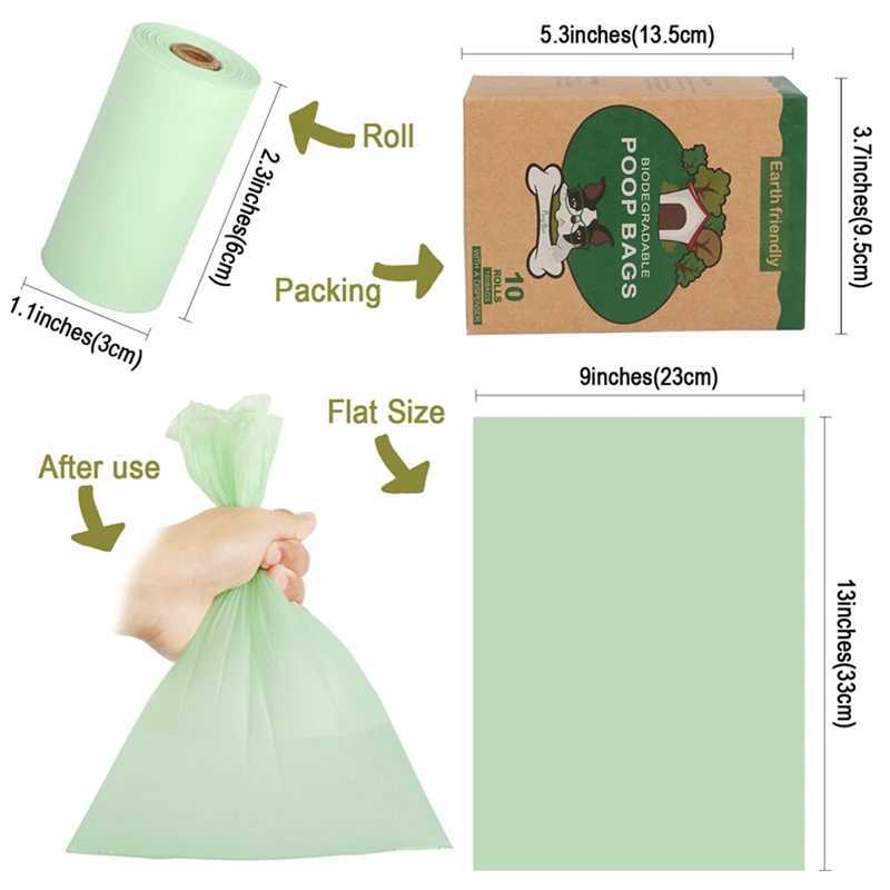 4/8/10/16/18/20/24 Rolls Pet Garbage Bag Corn Starch PLA Biodegradable Pet Garbage Bag Cat Dog Poop Trash Bags Pet Cleaning ToolXJ250104