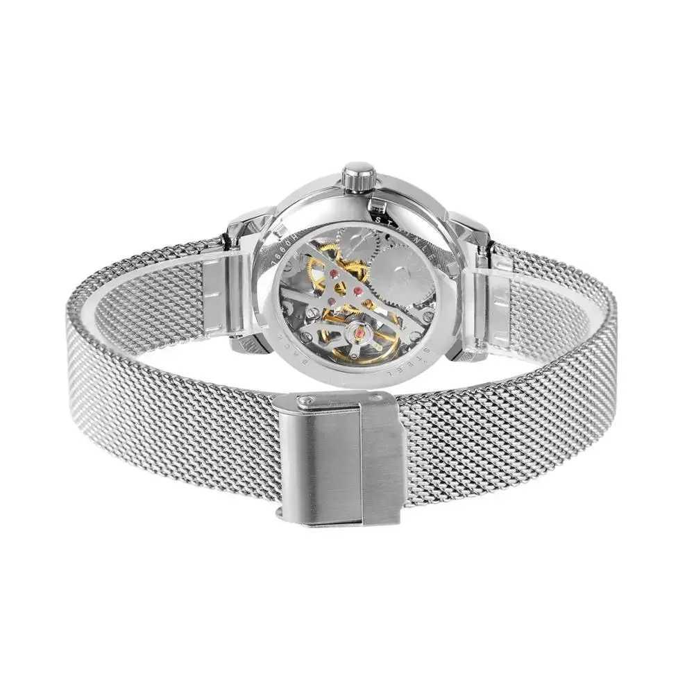 Reloj Mujer Forsining Womens Luxury Female Skeleton Silver Bracelet Waterproof Female Mechanical Gift W250104