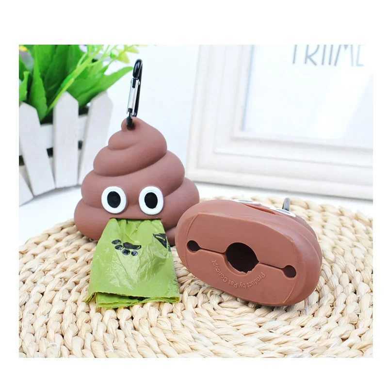 1pc Pet Poop Bag Shit-shaped Dog Cat Waste Bags Portable Dog Poop Dispenser Holder Pets Cleaning Products For Outdoor PetsXJ250104
