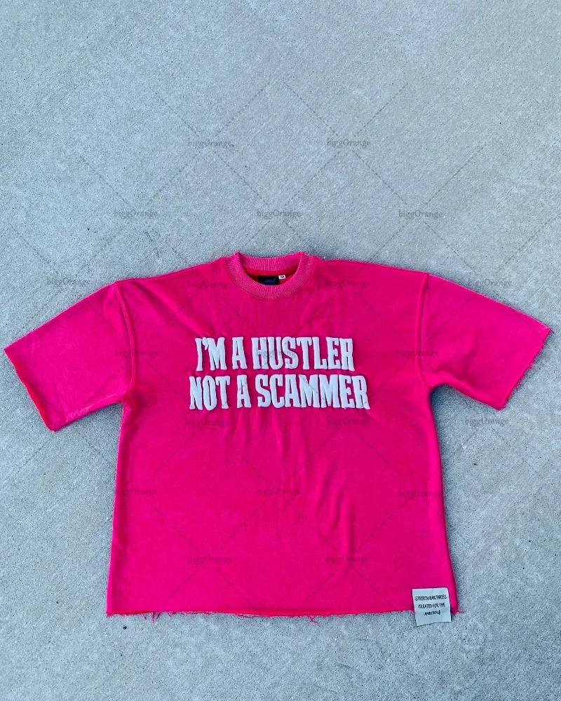 Y2k summer American street color round neck top letter printed short sleeved mens retro casual oversized T-shirt for women 250103