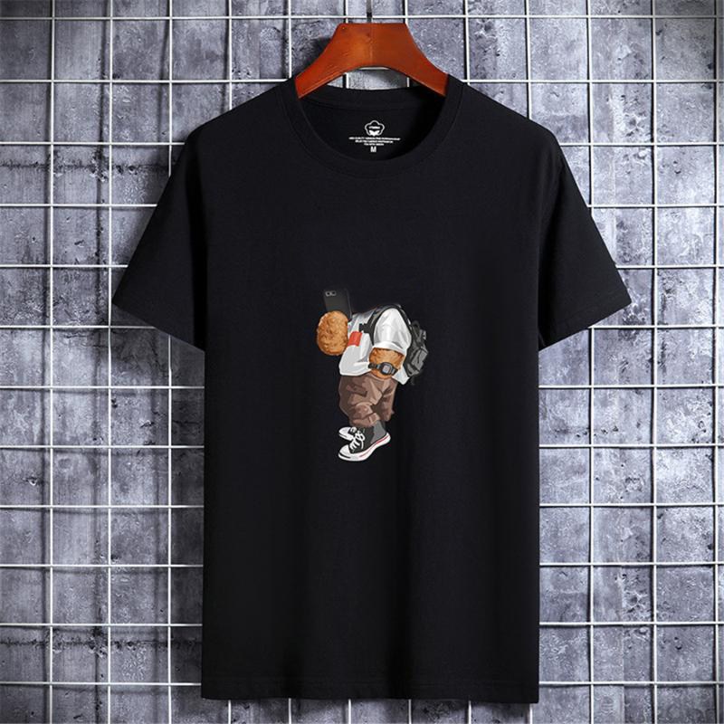 Men's T Shirts Funny Bear Harajuku Tshirt For Men Summer T-shirt Short SleeveT-shirt Men's Clothes Male