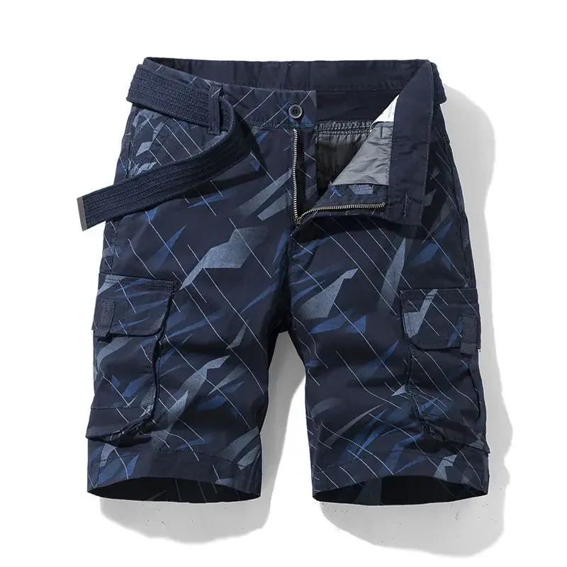 Short Pants for Men Loose with Zipper Blue Baggy Mens Cargo Shorts Wide Comfortable Summer Beautiful in Streetwear 250103