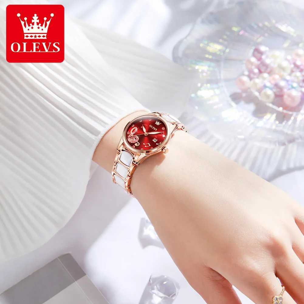 OLEVS 3605 Womens Top Fashion Mechanical Watch Zircon Gauge Womens Waterproof Timing Date W250104