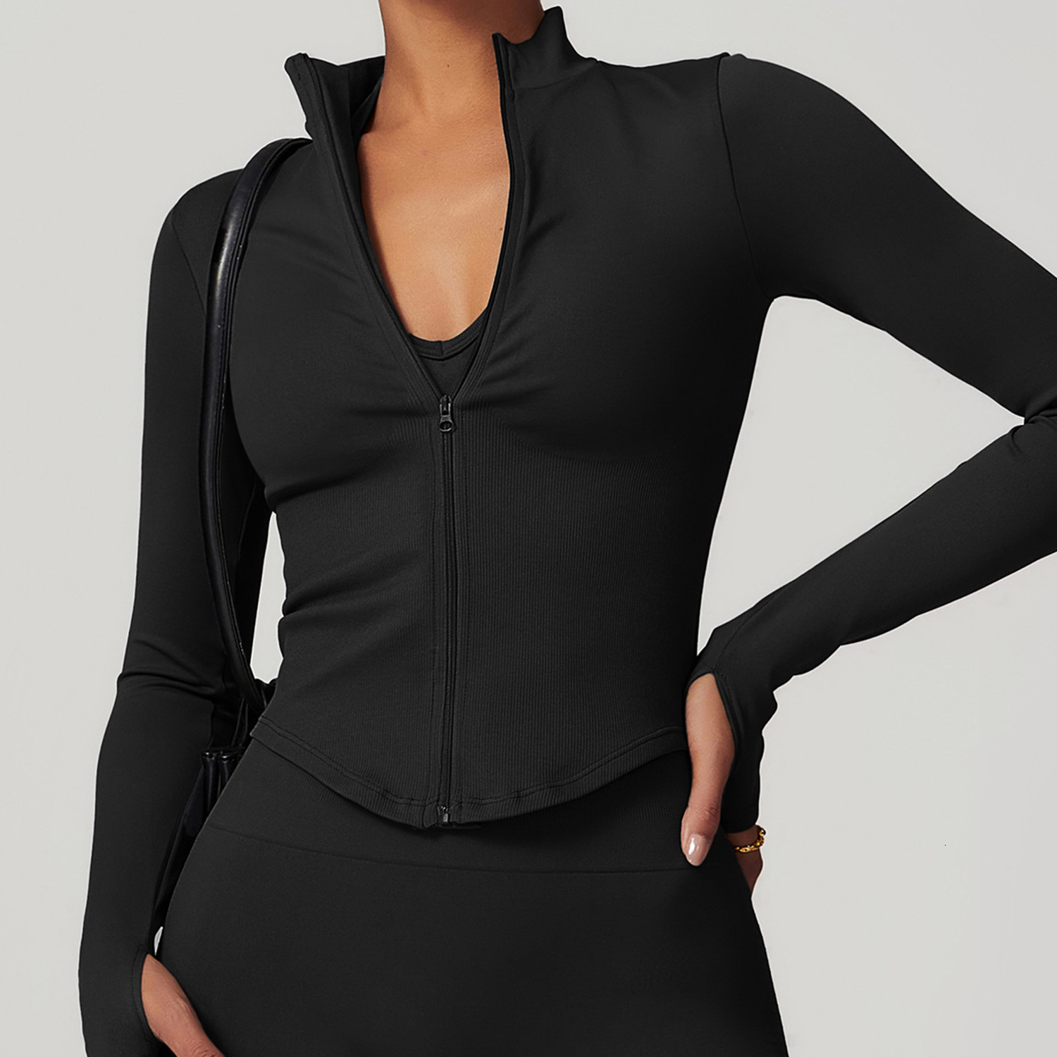New Zipper Sports Top Women Long Sleeve For Fiess Seamless Coat Clothing Running Workout Tights Gym Tops Yoga Shirts