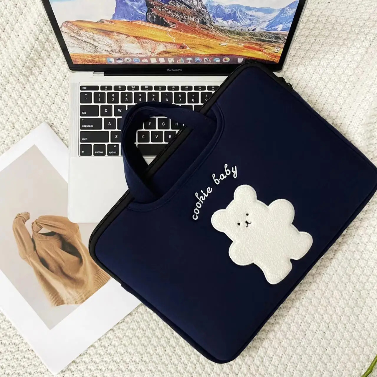 Cute Laptop Bag For Macbook Air 13.3 13.6 15.3 Pro14 15 16 Inch Tablet Pouch 250102