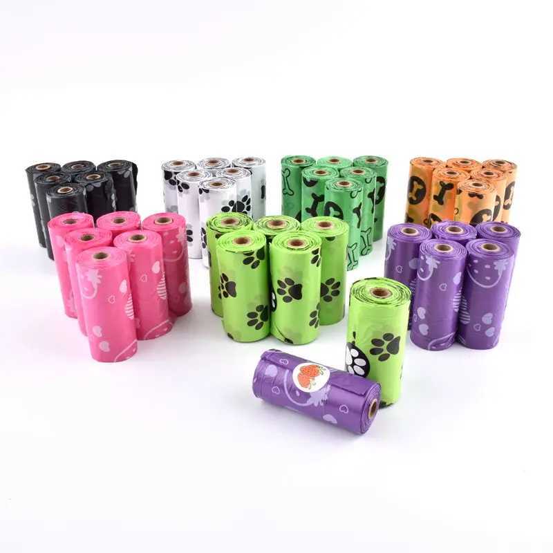 10~60 Rolls Green Orange Dog Poop Bag Waste Bag Dispenser for Dog Waste Carrier Outdoor Home Clean Refill Garbage Waste BagsXJ250104