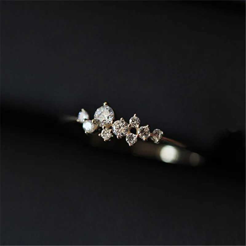925 Sterling Silver Classic Irregular Shiny Star Plum Ring Women 14k Gold Plating High-end Temperament Party Jewelry AccoriesXJ250104