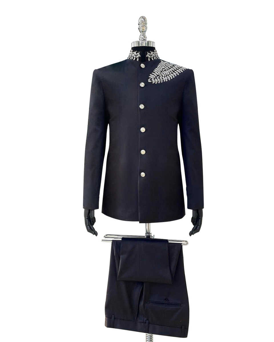 Customize Slim Fit Groom Tuxedos Designer New Fashion Two-Pieces Mens Suit Appliques Customized Business Casual Pockets Bridegroom Tailor Made Coat Pa