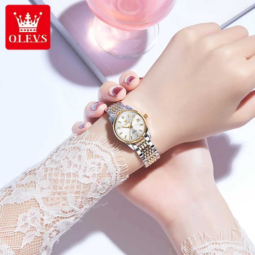 OLEVS Automatic Mechanical Womens Date Waterproof Luminous Stainless Steel Luxury Elegant Bracelet Womens Set Gift W250104