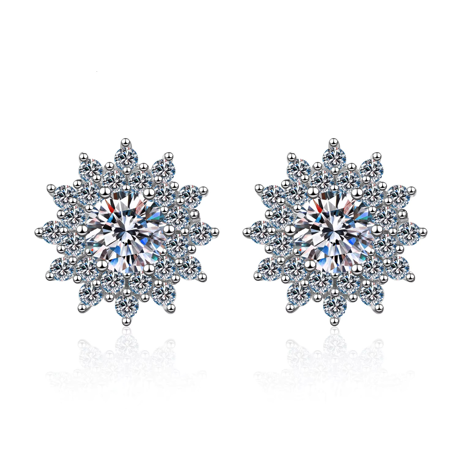 Ready To Ship GRA Moissanite Earrings Lab Dia S Sterg Sier Earring for Women Men Lovers Ear Stud 1CT 2CT