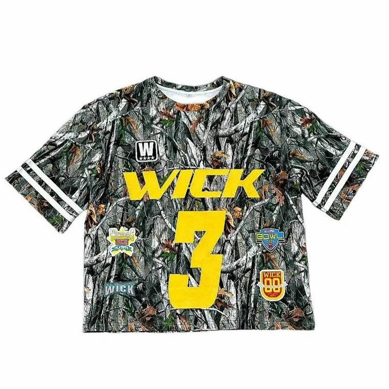 Y2K Wick Camouflage Harajuku Hip Hop Letter Print Oversized Goth Sports T Shirt Mens Womens Tops Clothing 250103