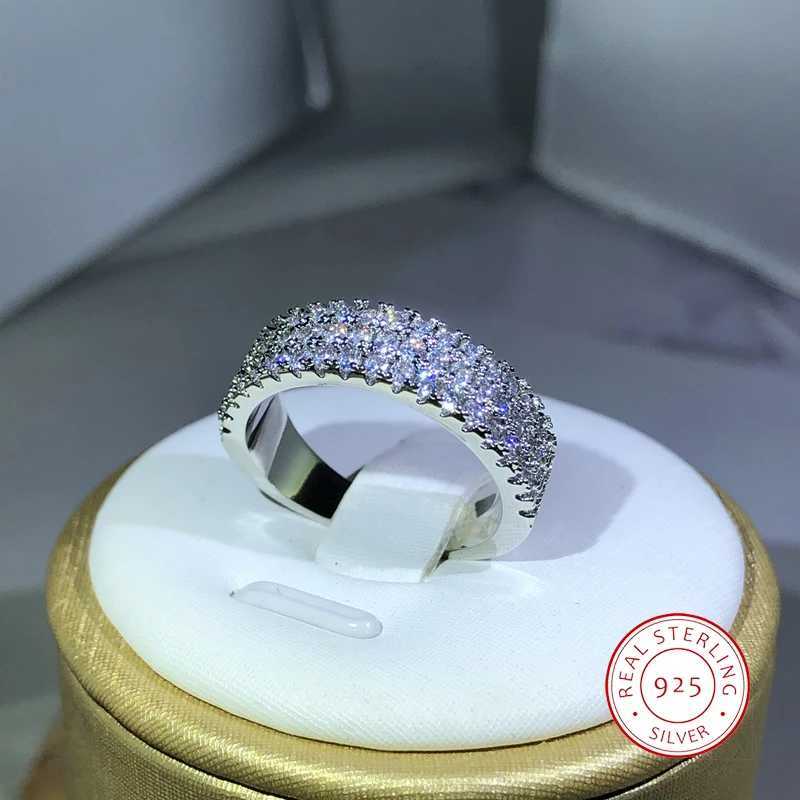 925 Sterling Silver Inlaid With White Zircon Ring Fashion Ladies Half Ring Party Cocktail Party Jewelry GiftXJ250514