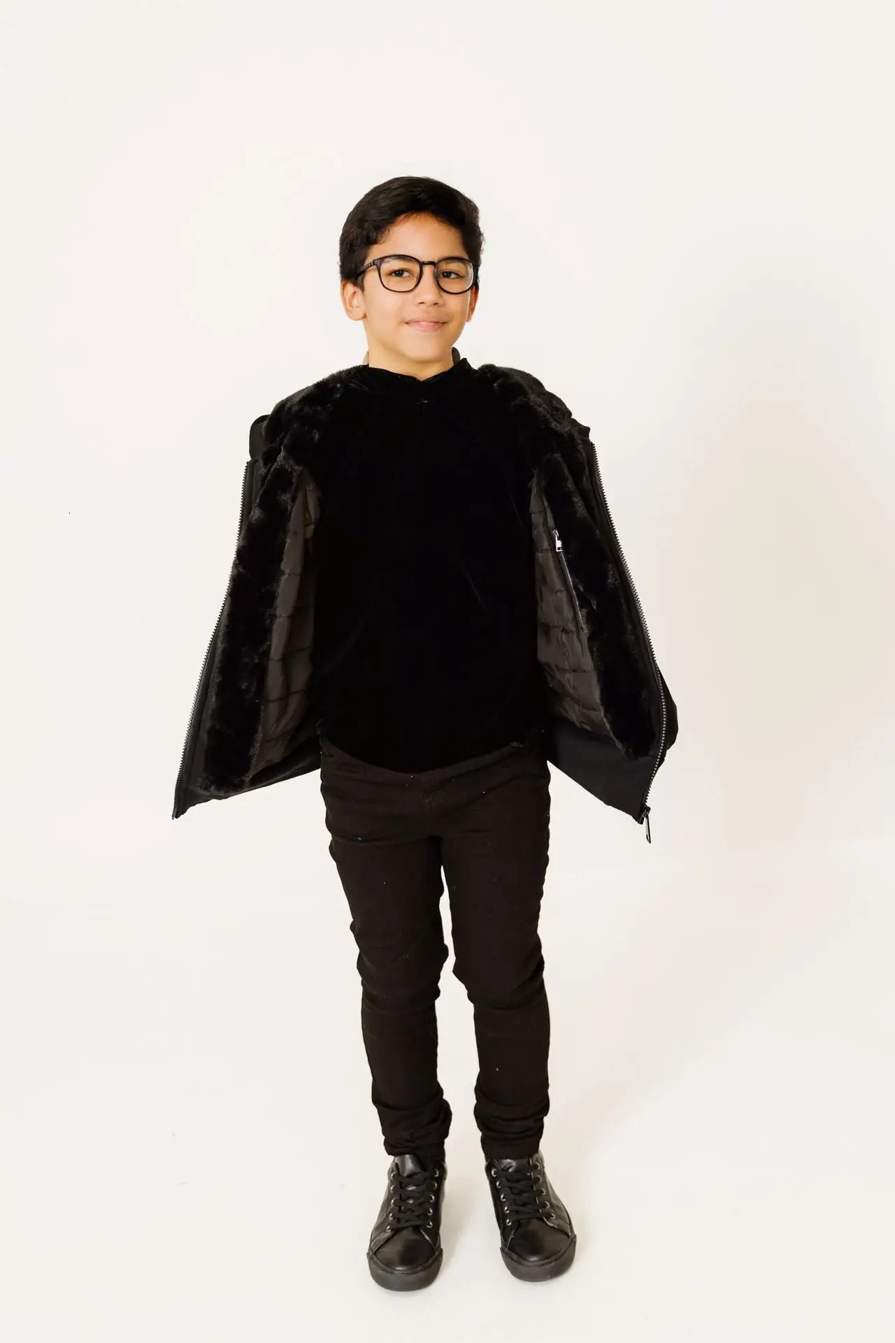 AP Winter Hoodie Childrens sweatshirts two layer thicken teen boys and adult coats warm fur outdoor clothing 241226