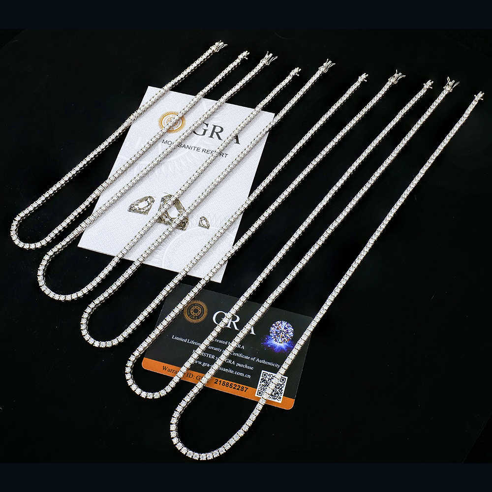 925 silver moissanite tennis chain 3mm shining moissanite fashion necklace
