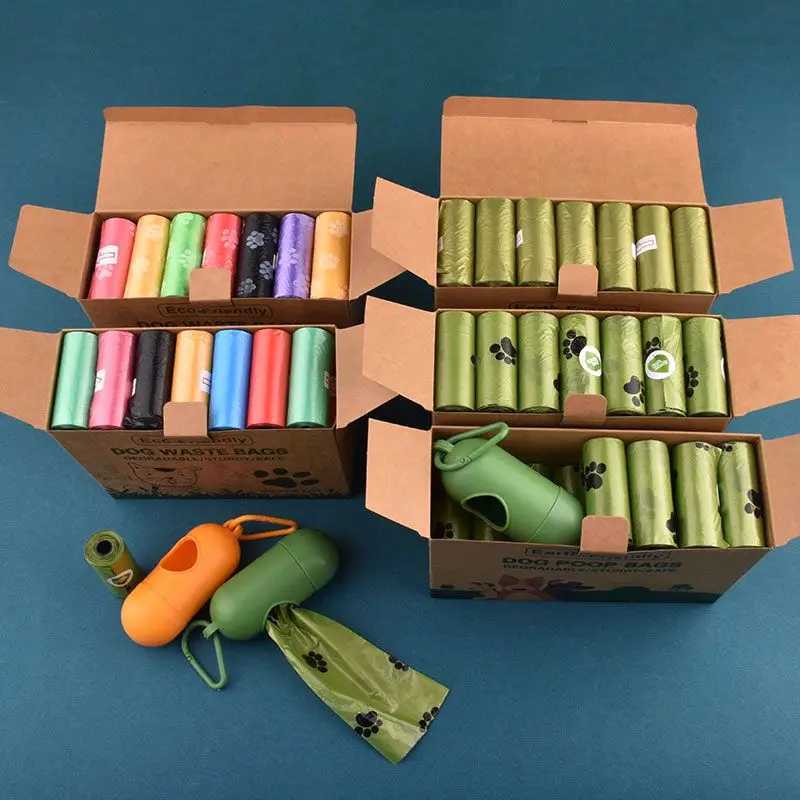 Pet Biodegradable Trash Bag 36-42 Rolls Dog Poop Bags Bulk cented Poo Bag Degradable Cat Waste Bags Dog Poop DispenserXJ250104