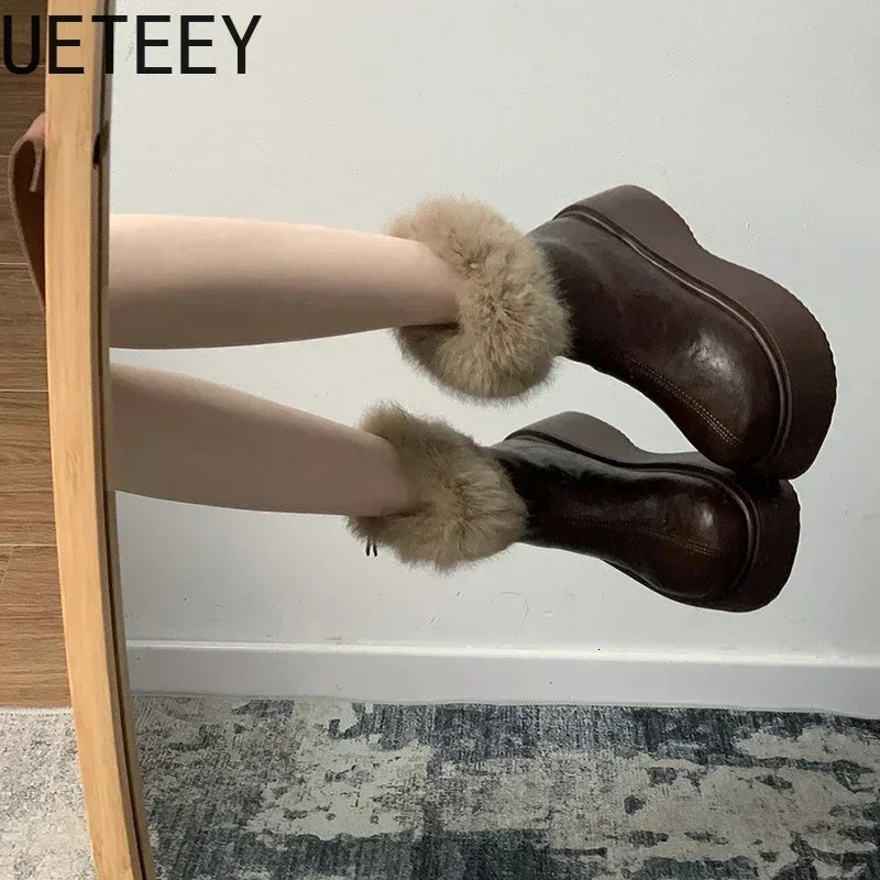 Platform Women Modern Snow Boots Fashion Short Plush Short Booties Autumn Winter Womens Warm Shoes 250103