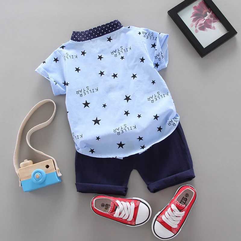 New Summer Baby Clothes Suit Children Boys Casual Shirt Shorts 2Pcs/Sets Infant Outfits Toddler Fashion Costume Kids TracksuitsXJ250104
