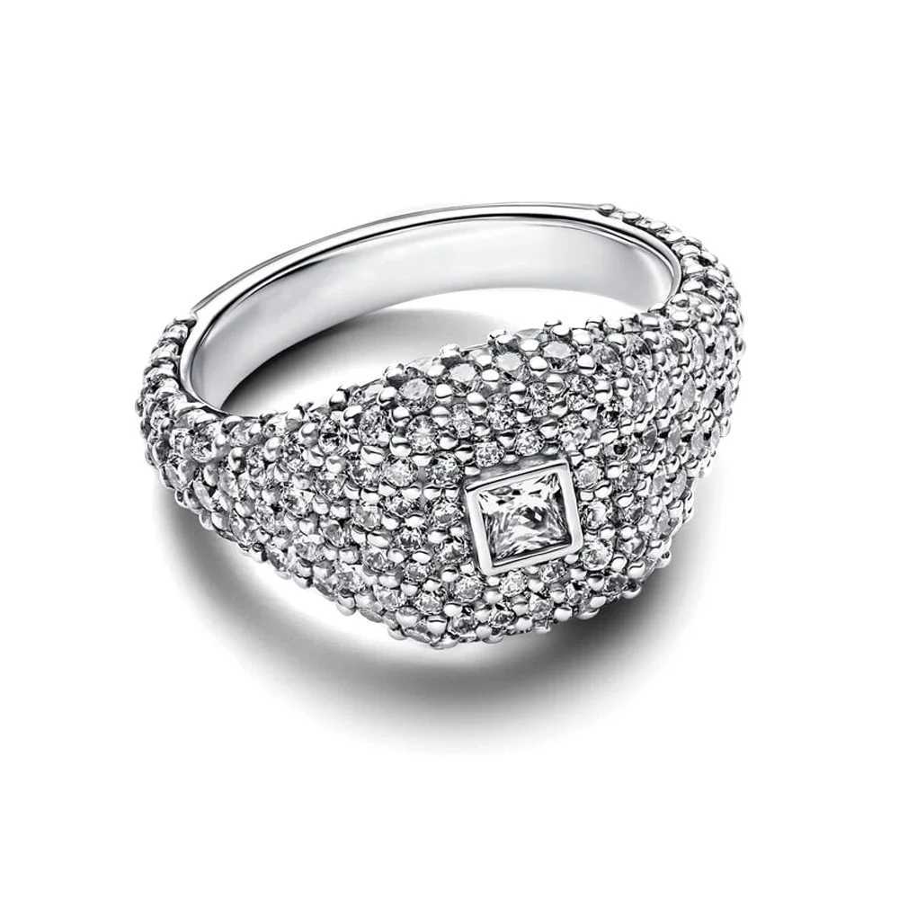 New Full Diamond Square Cocktail Ring Cubic Zircon Sparkling Ring for Womens Wedding Valentines Day Ring Gift Jewelry MakingXJ250104