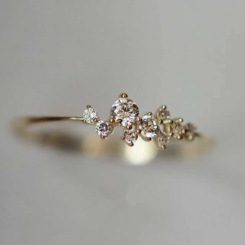 925 Sterling Silver Classic Irregular Shiny Star Plum Ring Women 14k Gold Plating High-end Temperament Party Jewelry AccoriesXJ250104
