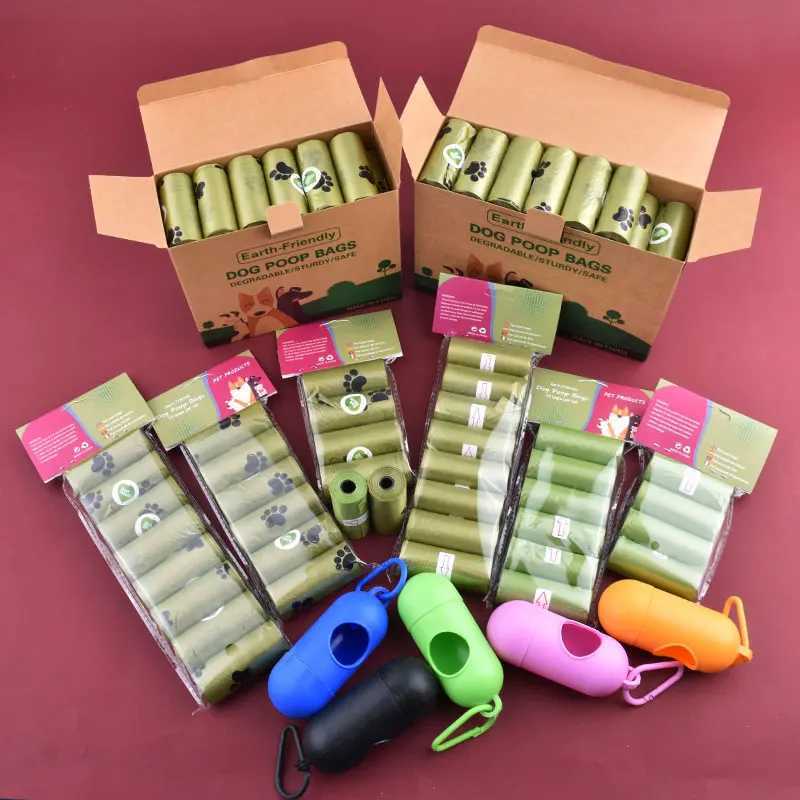 1/42 Roll Pet Biodegradable Trash Bag Dog Poop Bags Bulk Scented Poop Bag Degradable Cat Waste Bags Dog Poop DispenserXJ250104